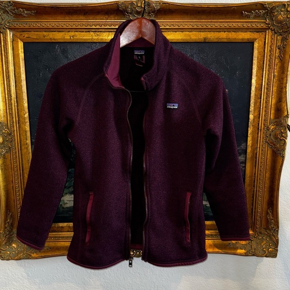 Patagonia Zip Front Purple Better Sweater with Pockets Girls Size XL 14 Used - Picture 2 of 5
